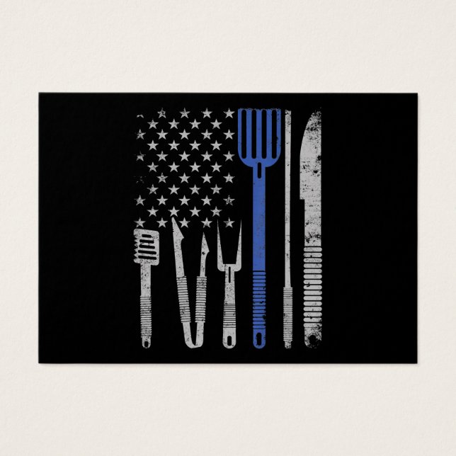 BBQ | GRILLEN Grill Schweinefleisch mit US-Flagge  (Vorderseite)