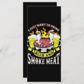 BBQ | GRILLEN Grillen Bierrauchfleisch Funny Quote Menükarte (Vorne/Hinten)