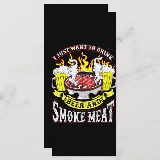 BBQ | GRILLEN Grillen Bierrauchfleisch Funny Quote Menükarte (Vorne/Hinten)