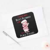 BBQ | GRILLEN Ich mag meinen Hintern krummen und m Quadratischer Aufkleber (Umschlag)