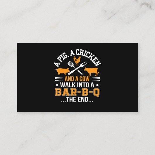 BBQ | GRILLEN Lover Pig Hühnerkuh Laufen in die Ba Visitenkarte (Vorderseite)