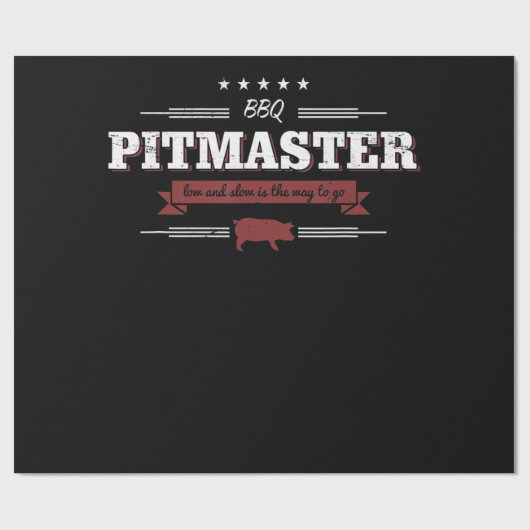 BBQ | GRILLEN Pitmaster niedrig und langsam ist de Geschenkpapier (Flach)