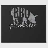 BBQ | GRILLEN Pitmaster Pig Grill Fans Day Geschenkpapier (Flach)