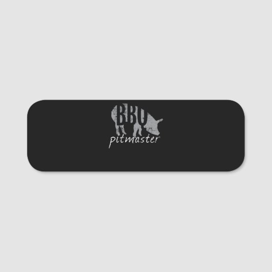 BBQ | GRILLEN Pitmaster Pig Grill Fans Day Namensschild (Vorderseite)