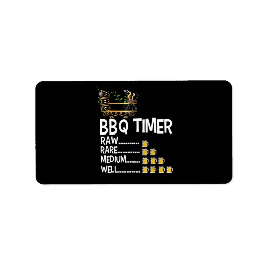 BBQ | GRILLEN Timer Barbecue Funny Grill Grillgesc Adressaufkleber (Vorne)