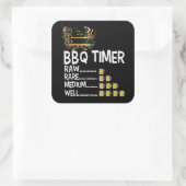 BBQ | GRILLEN Timer Barbecue Funny Grill Grillgesc Quadratischer Aufkleber (Tasche)