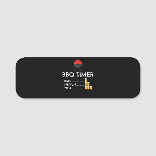 BBQ |GRILLEN Timer Barbecue Funny Grill Grillgesch Namensschild (Vorderseite)