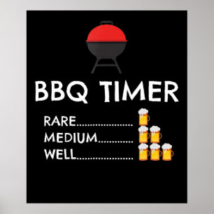 BBQ  GRILLEN Timer Barbecue Funny Grill Grillgesch Poster