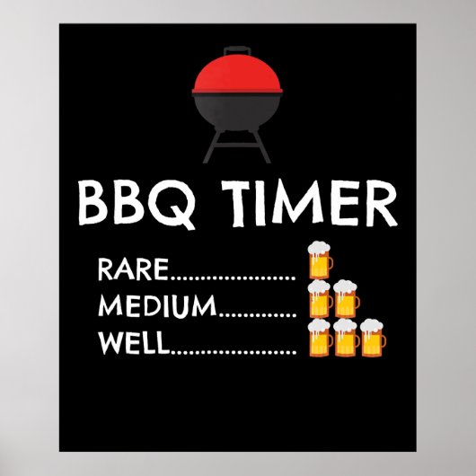 BBQ |GRILLEN Timer Barbecue Funny Grill Grillgesch Poster (Vorne)