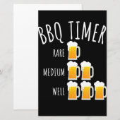 BBQ | GRILLEN Timer Beer Drink Funny Grilling Briefpapier (Vorne/Hinten)