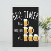 BBQ | GRILLEN Timer Beer Drink Funny Grilling Briefpapier (Stehend Vorderseite)