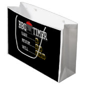 BBQ | GRILLEN Timer Funny Beer Steak Grill Grill Große Geschenktüte (Vorderseite Schrägansicht)