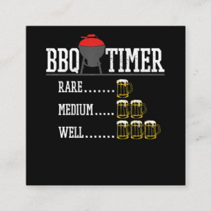 BBQ GRILLEN Timer Funny Beer Steak Grill Grill Quadratische Visitenkarte