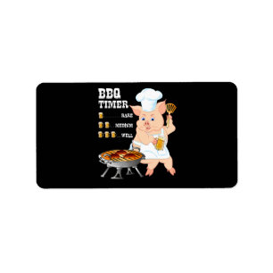 BBQ   GRILLEN Timer Pig Grill Barbecue Beer Lover  Adressaufkleber