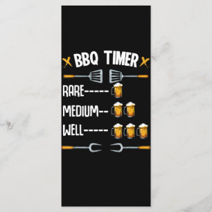 BBQ GRILLEN Timer Rare Medium Well Beer Drink Menükarte