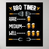 BBQ | GRILLEN Timer Rare Medium Well Beer Drink Poster (Vorne)