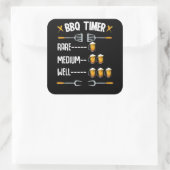 BBQ | GRILLEN Timer Rare Medium Well Beer Drink Quadratischer Aufkleber (Tasche)