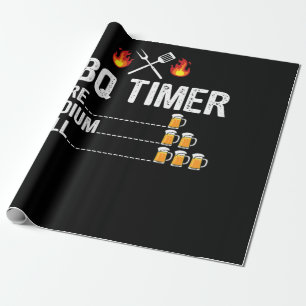 BBQ   GRILLEN Timer trinkt Grillbär Geschenkpapier
