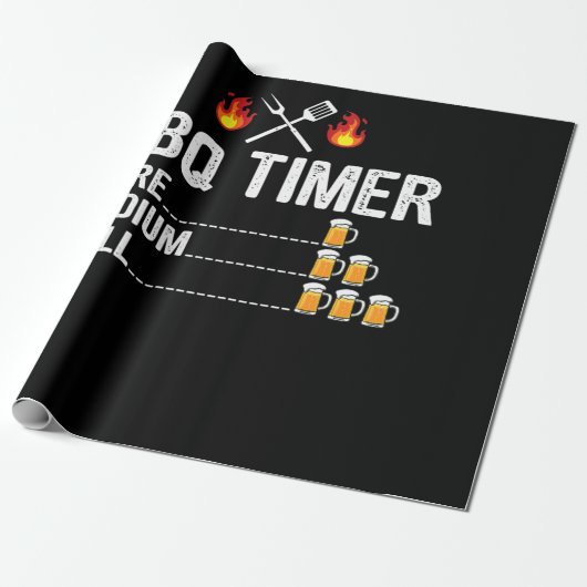 BBQ | GRILLEN Timer trinkt Grillbär Geschenkpapier (Ungerollt)