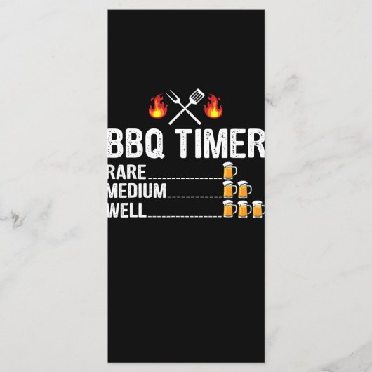 BBQ | GRILLEN Timer trinkt Grillbär Menükarte (Vorderseite)