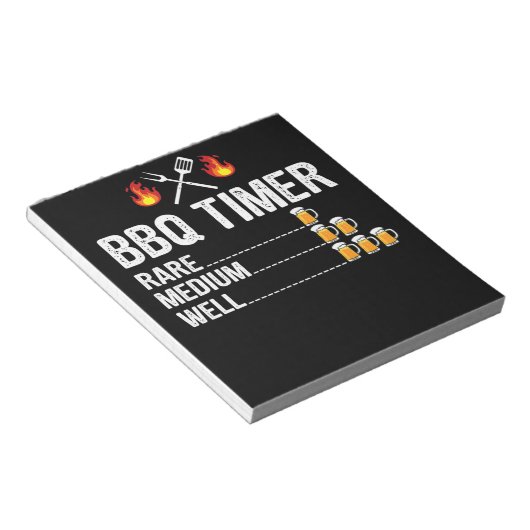 BBQ | GRILLEN Timer trinkt Grillbär Notizblock (angewinkelt)