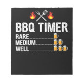 BBQ | GRILLEN Timer trinkt Grillbär Notizblock (Vorderseite)