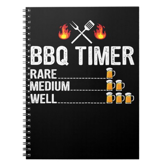 BBQ | GRILLEN Timer trinkt Grillbär Notizblock (Vorderseite)