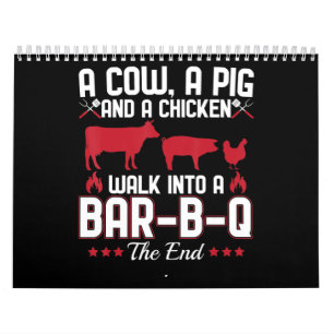 BBQ GRILLEN Vater Joh einer Kuh ein Schwein und Kalender