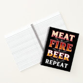 BBQ | Grillrocknung Fleisch-Feuerbiere wiederholen Notizblock (Innenseite)