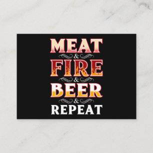 BBQ   Grillrocknung Fleisch-Feuerbiere wiederholen Visitenkarte