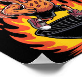 BBQ-Hähnchen Lustiges Basketball-Grill-Design Poster (Ecke)