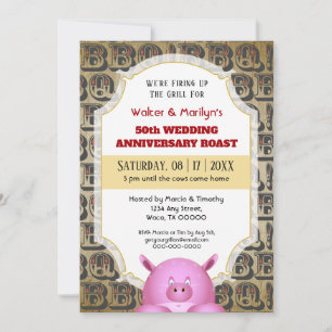 BBQ-Hochzeit-Jubiläums-Schweinebraten-Party-Einlad Einladung
