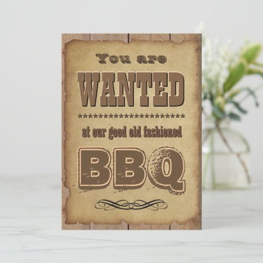 BBQ Invitation Western Style Einladung (Stehend Vorderseite)