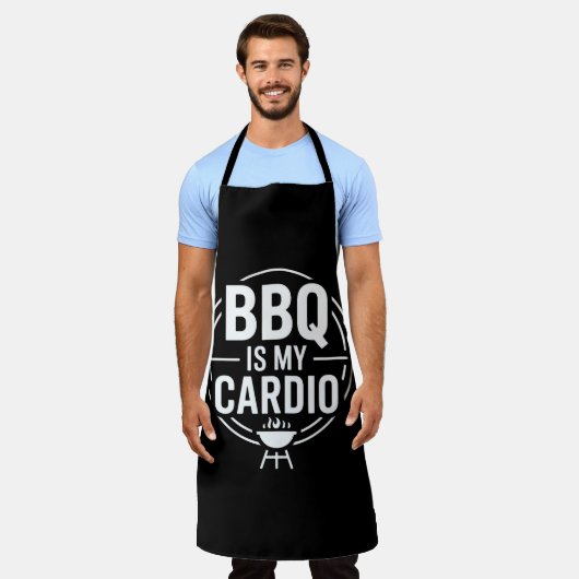 BBQ Is My Cardio Funny Dad Grill Quote Schürze (Getragen)