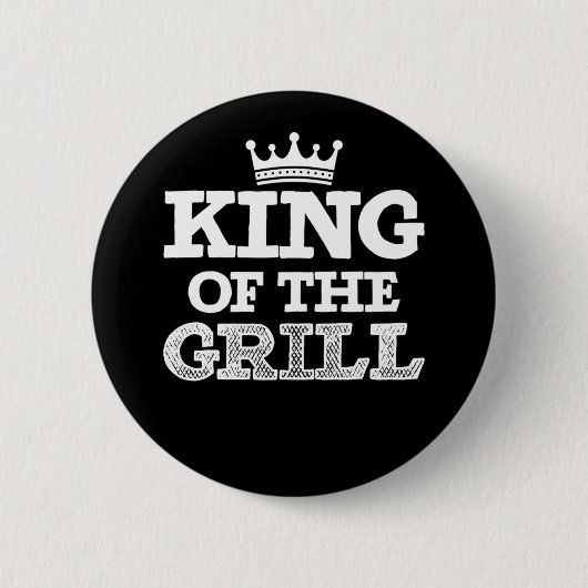 BBQ-König des Grills Retro Vintage Button (Vorderseite)