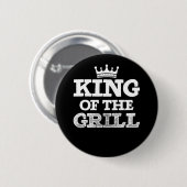 BBQ-König des Grills Retro Vintage Button (Vorne & Hinten)