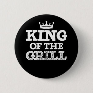 BBQ-König des Grills Retro Vintage Button