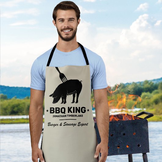 BBQ-König Ihr Name Metzger Küche Schürze