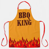 BBQ-König Rote Flammen Grillparty-Spruch Schürze (Vorderseite)