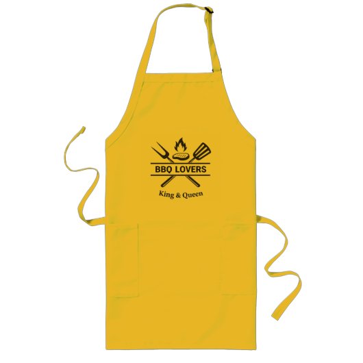 BBQ Lovers King & Queen Apron | Couples Grill Gift Lange Schürze (Vorne)