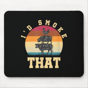 Bbq lustige Männer Barbecue-Party-Geschenk Retro-B Mousepad