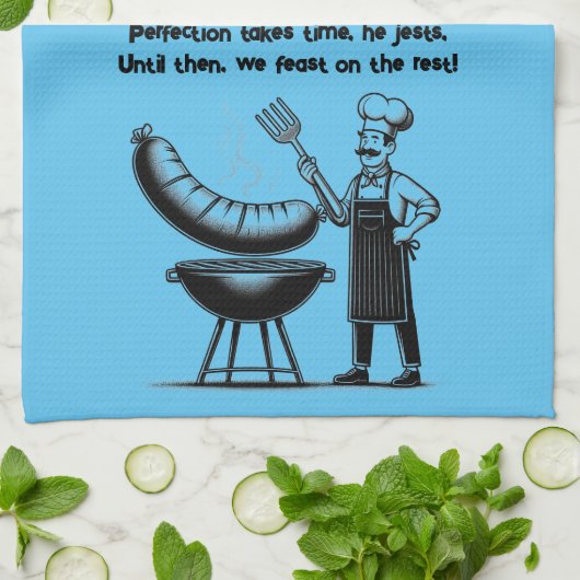 BBQ Master’s Humorous Poem Geschirrtuch (Gefaltet)