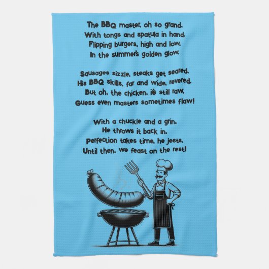 BBQ Master’s Humorous Poem Geschirrtuch (Vertikal)