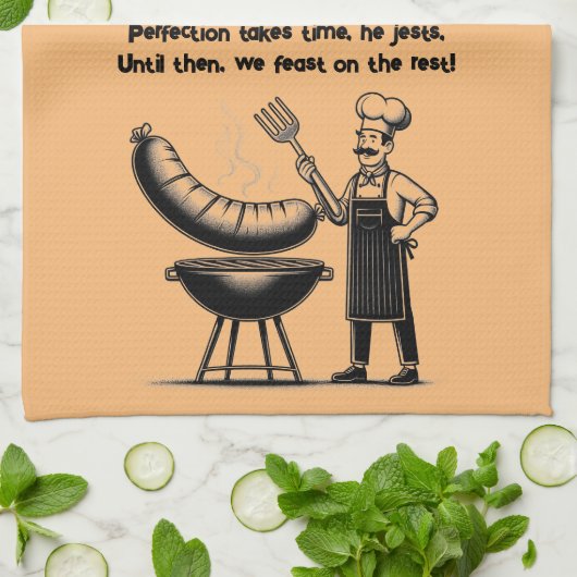 BBQ Master’s Humorous Poem Geschirrtuch (Gefaltet)