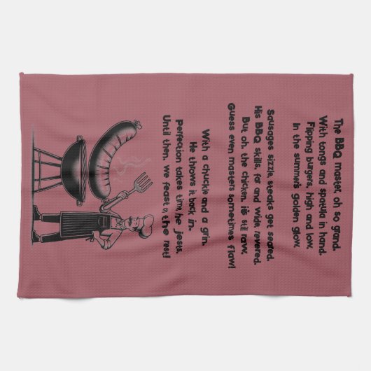 BBQ Master’s Humorous Poem Geschirrtuch (Horizontal)
