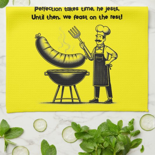 BBQ Master’s Humorous Poem Geschirrtuch (Gefaltet)