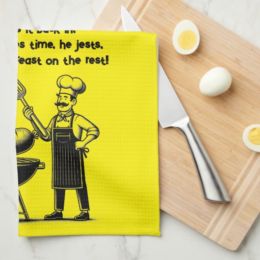 BBQ Master’s Humorous Poem  Geschirrtuch (Viertel Falte)