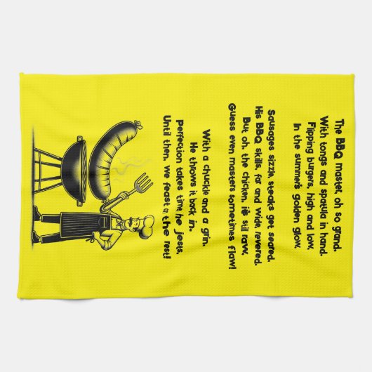 BBQ Master’s Humorous Poem Geschirrtuch (Horizontal)