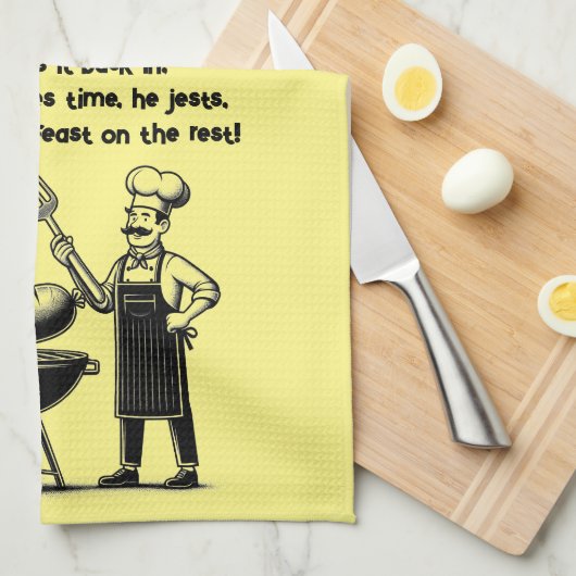 BBQ Master’s Humorous Poem Geschirrtuch (Viertel Falte)