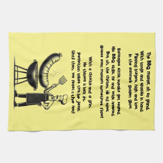 BBQ Master’s Humorous Poem Geschirrtuch (Horizontal)